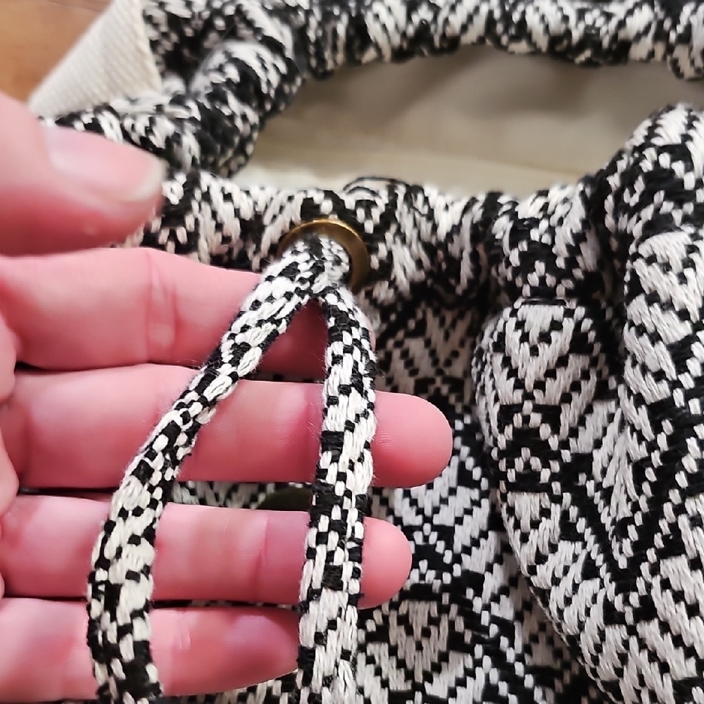 Roxy Zigzag Patterned Backpack in Black and Cream - image 3